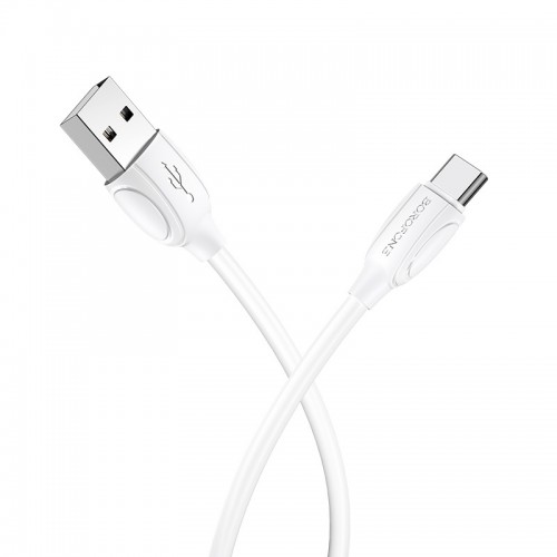 Кабель BOROFONE BX19 USB — Type-C 3A, 1 м, PVC, разъёмы TPE, белый