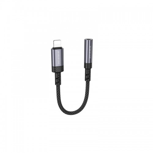 Переходник BOROFONE BV24 Graceful цифровой аудиоконвертер кабель iP на 3.5 мм Metal Grey