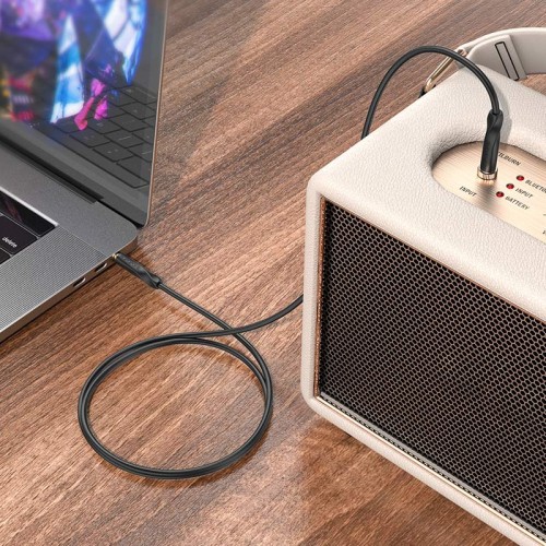 Аудиокабель BOROFONE BL16 3.5 мм штекер — 3.5 мм штекер, ПВХ, 1 м, чёрный