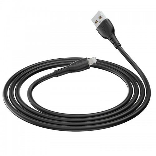 Кабель BOROFONE BX51 USB на iP 2.4A, 1 м, PVC, разъёмы PVC, чёрный
