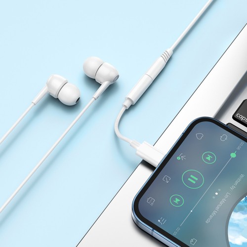 Кабель-переходник BOROFONE BV21 Genuine iP на 3.5 цифровой аудио конвертер Белый