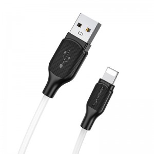 Кабель BOROFONE BX42 USB на iP 2.4A, 1 м, силикон, коннекторы TPE, белый
