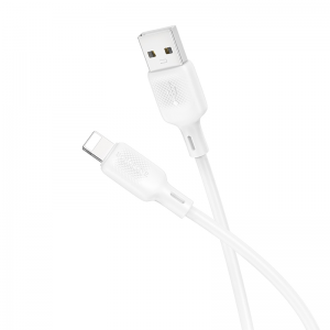 Кабель BOROFONE BX113 Lenny силиконовый кабель для зарядки и передачи данных iP (L=1 м) белый
