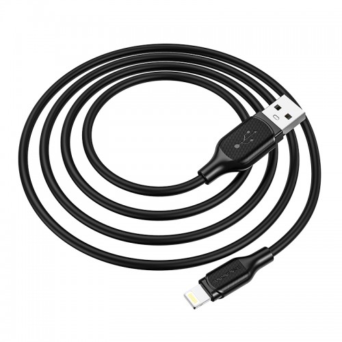 Кабель BOROFONE BX42 USB – iP 2.4A, 1 м, силикон, разъёмы TPE, чёрный