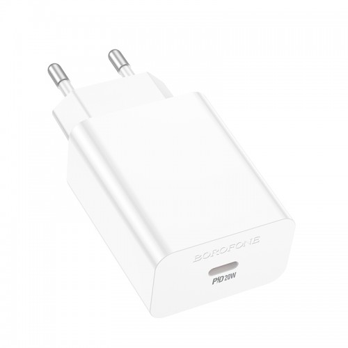 Сетевое зарядное устройство BOROFONE BA21A Pro Long journey однопортовое PD20W зарядное устройство Белое