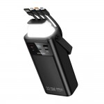 Повербанк Borofone BJ65 30000mah High 22.5W+PD20W з 4 кабелями, ліхтариком Black