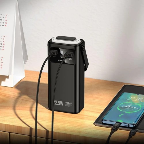 Внешний аккумулятор BOROFONE BJ65 High 22.5W+PD20W+four-cables power bank (30000mAh) Черный