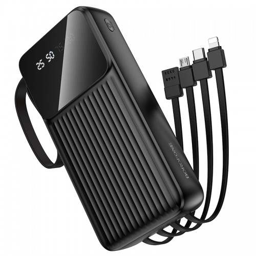 Зовнішній акумулятор BOROFONE BJ76A Smart power bank with 4 cables(20000mAh) Black
