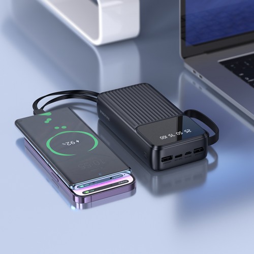 Зовнішній акумулятор BOROFONE BJ76A Smart power bank with 4 cables(20000mAh) Black