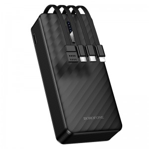 Зовнішній акумулятор BOROFONE BJ84A Smooth power bank with four cables(20000mAh) Black