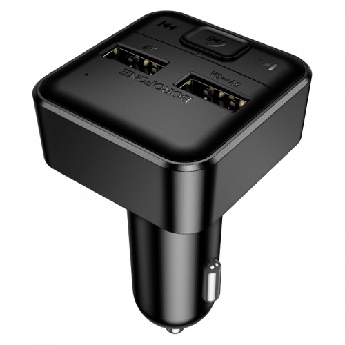 АЗП с FM-модулятором BOROFONE BC63 Selecto car BT FM трансмиттер Черный