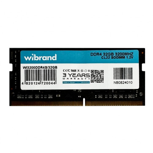Оперативная память DDR4 Wibrand 32 ГБ 3200 МГц CL22 SODIMM
