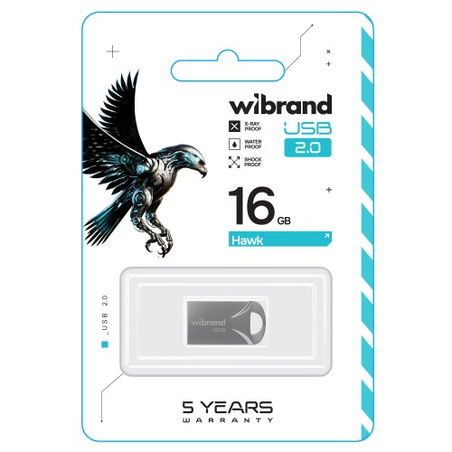 Флеш-накопитель Wibrand USB 2.0 Hawk 16Gb Silver