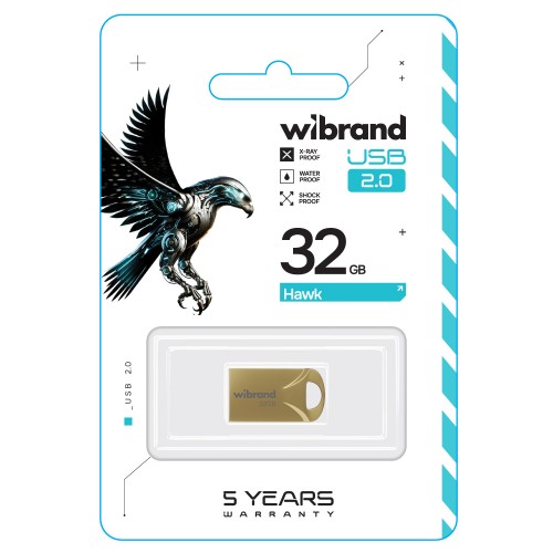 Флеш-накопитель Wibrand USB 2.0 Hawk 32Gb Gold