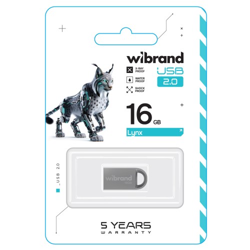 Флеш-накопитель Wibrand USB 2.0 Lynx 16 ГБ Silver