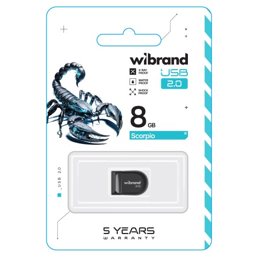 Флеш-накопитель Wibrand USB 2.0 Scorpio 8Gb Black