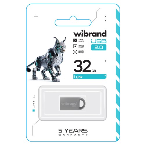 Флеш-накопитель Wibrand USB 2.0 Lynx 32Gb Silver