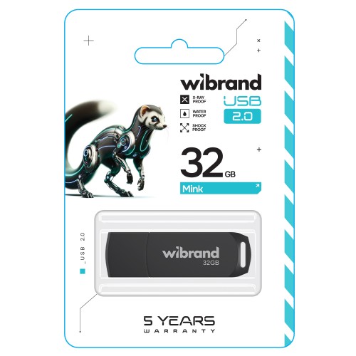 Флеш-накопичувач Wibrand USB 2.0 Mink 32Gb Black