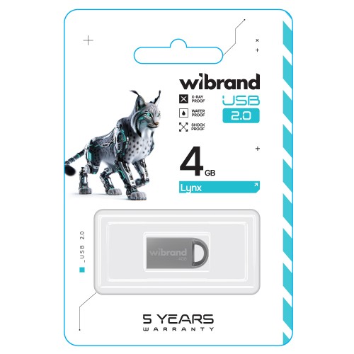 Флеш-накопитель Wibrand USB 2.0 Lynx 4 Гб Silver