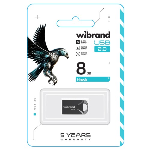 Флеш-накопичувач Wibrand USB 2.0 Hawk 8Gb Black
