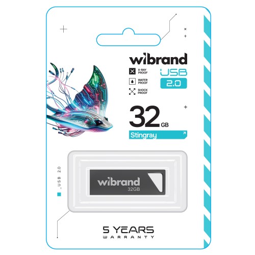 Флеш-накопитель Wibrand USB 2.0 Stingray 32Gb Grey
