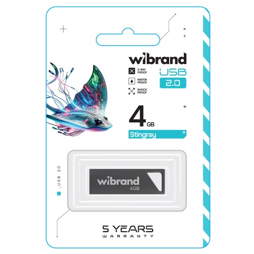 Флеш-накопитель Wibrand USB 2.0 Stingray 4Gb Grey