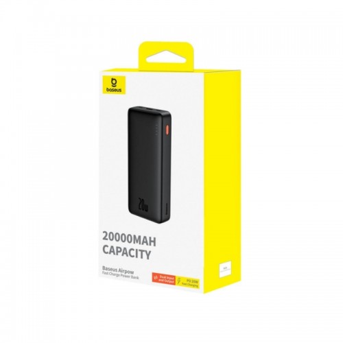 Зовнішній акумулятор Baseus Airpow Fast Charge Power Bank 20000mAh 20W Cluster Black (With Simple Series Containing universal USB to Type-C 50cm)