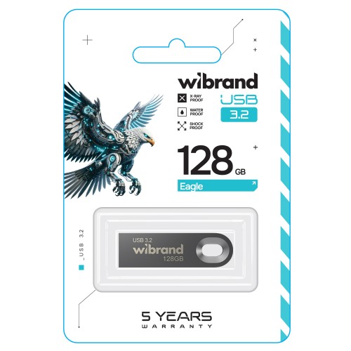 Флеш-накопитель Wibrand USB 3.2 Gen1 Eagle 128GB Grey