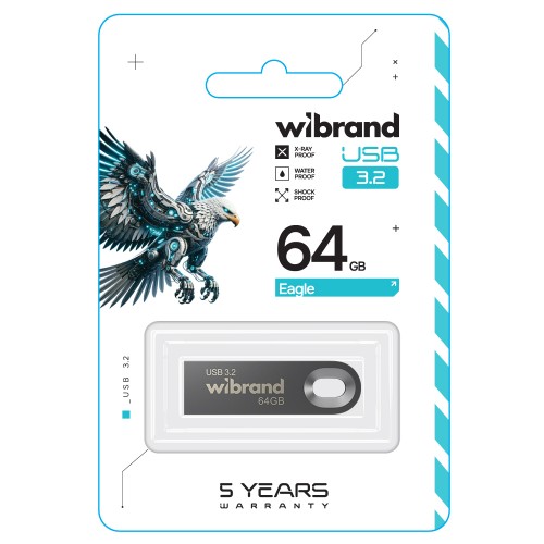 Флеш-накопитель Wibrand USB 3.2 Gen1 Eagle 64GB серый