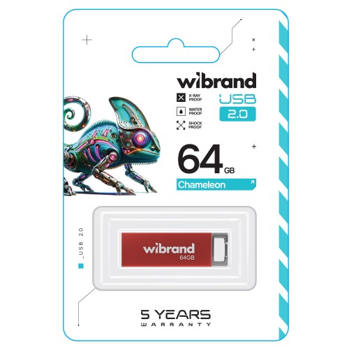 Флеш-накопитель Wibrand USB 2.0 Chameleon 64 ГБ красный