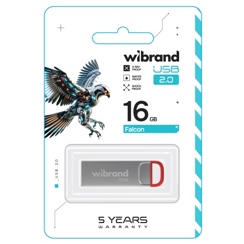Флеш-накопичувач Wibrand USB 2.0 Falcon 16Gb Red