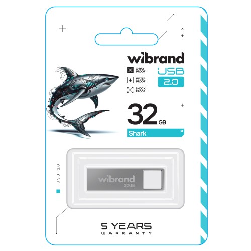 Флеш-накопитель Wibrand USB 2.0 Shark 32 Гб Silver