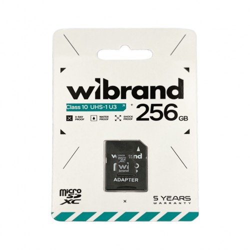 Карта пам'яті microSDXC (UHS-1 U3) Wibrand 256Gb class 10 (adapter SD)