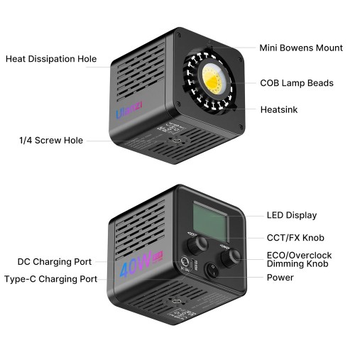 Відеосвітло Ulanzi Vijim 40W RGB COB Fill Light (L024 40WRGB)