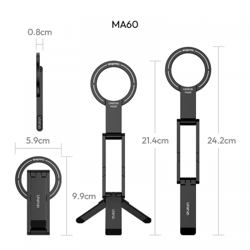 Тримач телефона Ulanzi MA60 Foldable Magnetic Phone Tripod (Black)