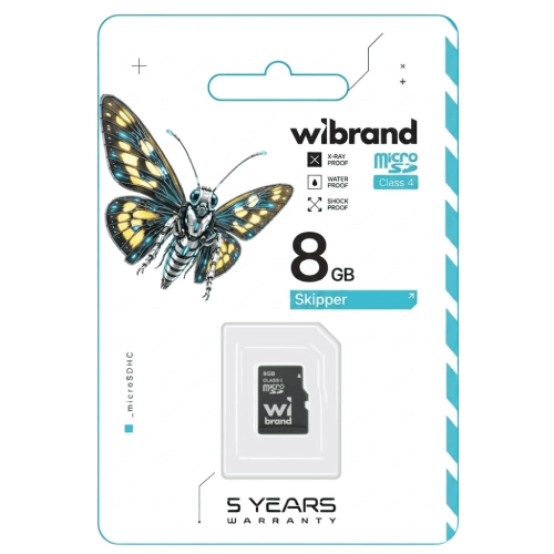Карта памяти microSDHC Wibrand 8Gb класс 4