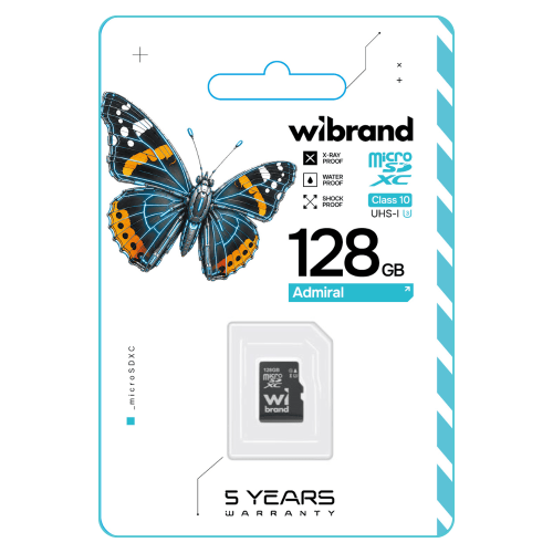 Карта пам'яті microSDXC (UHS-1 U3) Wibrand 128Gb class 10