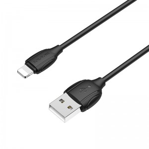 Кабель BOROFONE BX19 USB – iP 2.4A, 1 м, PVC, разъёмы TPE, чёрный
