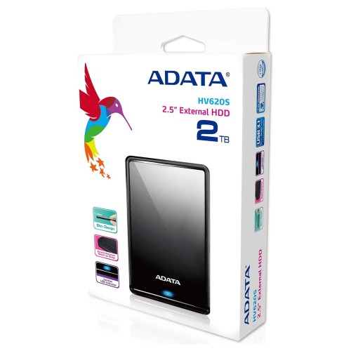 Зовнішній жорсткий диск PHD External 2.5'' ADATA USB 3.2 Gen. 1 DashDrive Classic HV620S 2TB Slim Black