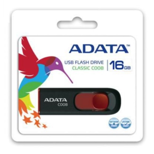 Флэш-накопитель ADATA USB 2.0 C008 16Gb Черный/Красный