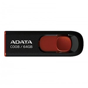 Флэш-накопитель ADATA USB 2.0 C008 64 ГБ Black/Red