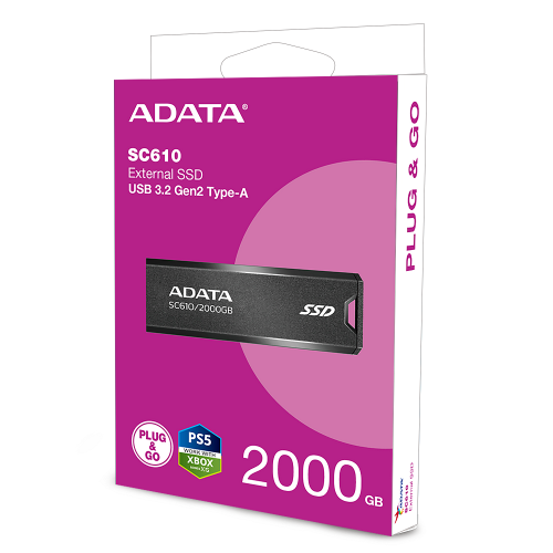 Портативный SSD ADATA SC610 2TB USB 3.2 550/500Mb/s Черный