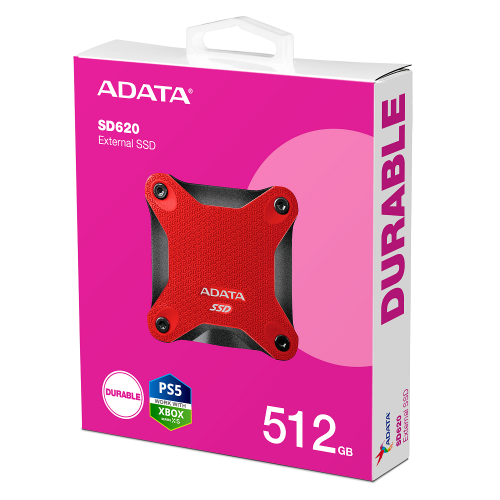 Портативный SSD ADATA SD620 512GB USB 3.2 520/460Mb/s Красный