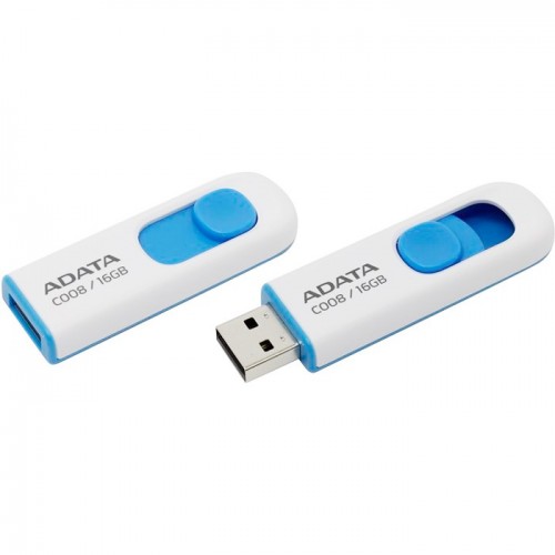 Флеш-накопитель ADATA USB 2.0 C008 16 ГБ White/Blue