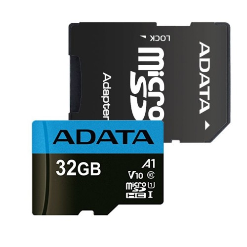 Карта памяти microSDHC (UHS-1) A-DATA Premier 32 Гб Class 10 A1 (R-100 Мб/с) (адаптер SD)