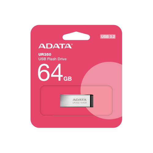 Флеш-накопитель ADATA USB 3.2 UR 350 64Gb Silver/Black