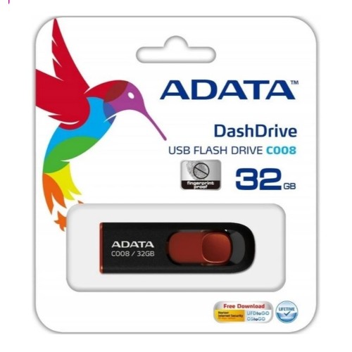 Флеш-накопитель ADATA USB 2.0 C008 32Gb Black/Red