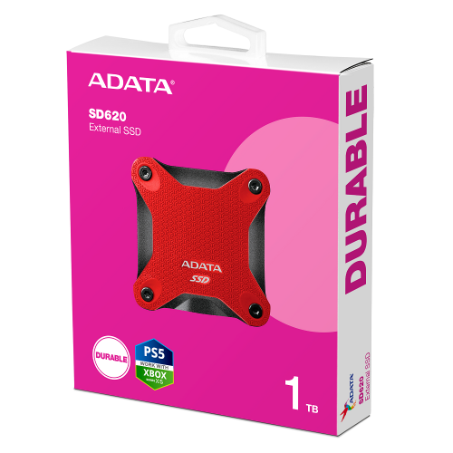 Портативный SSD ADATA SD620 1ТБ USB 3.2 520/460 МБ/с Красный
