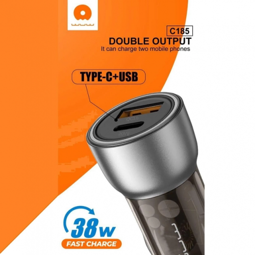 Автомобильное зарядное устройство WUW-C185 PD20W+QC3.0 black