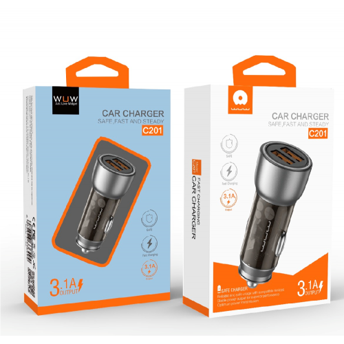 Автомобильное зарядное устройство WUW-C201 2USB 3.1A black